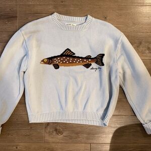 Daisy by Women's Blue Sweater with Fish Design